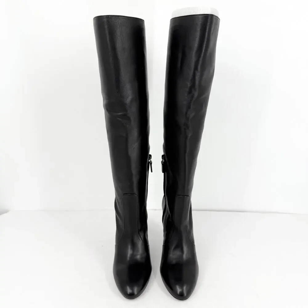 Stuart Weitzman Womens Luxecurve 100 Slouch Boots US 9B Black Leather NWOB